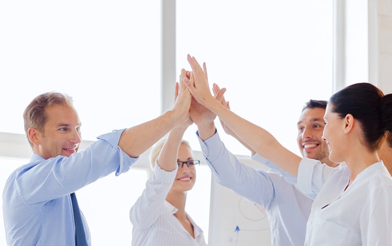 Group with pinnacle hand clap
